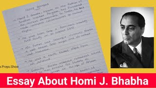 Essay on Homi JBhabha  Few Lines on Homi J Bhabha in English  Homi Bhabha Essay in simple words [upl. by Onairpic]