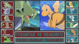 TYRANITAR vs DRAGONITE  Pseudo Legendary Pokémon Tournament Battle 1 [upl. by Yelnek927]