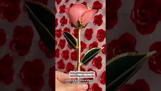 Jewelry Gift  🌸5petal flower 24K dipped gold rose  Anna Pink jewelry artificialflowers [upl. by Vinna]