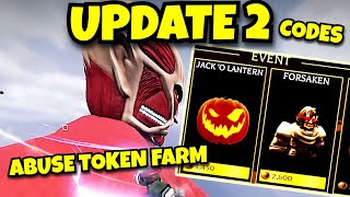 AOT Revolution UPDATE 2 BROKEN HALLOWEEN TOKEN FARM Insane [upl. by Barnie]