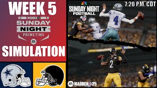 Cowboys vs Steelers  Week 5  Sunday Night Football  Madden 25 Simulation Gameplay [upl. by Rennane864]