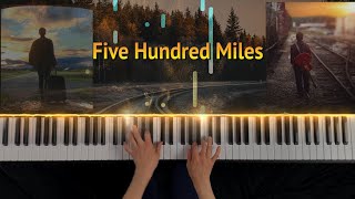 500 Miles  Piano Synthesia Tutorial  Sheet Music [upl. by Ihteerp248]