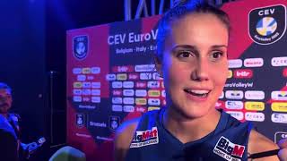 Volley ItaliaTurchia 23 gli Europei donne a Bruxelles Mazzanti Danesi e Sylla da Glpinella [upl. by Llednav]