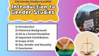 INTRODUCTION TO GENDER STUDIES  CSS Gender studies Lecture 01 [upl. by Eugine]