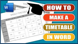 How to make a TIMETABLE in Word  MS WORD Tutorials [upl. by Hcab]