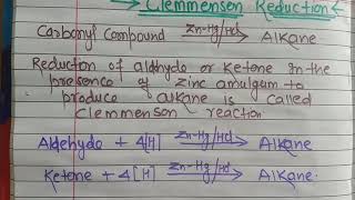 Clemmensen reduction and WolffKishner reduction [upl. by Haliehs931]