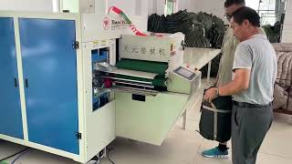 Auto roll packing machine for camping sleeping bag camp bedding pad mattress rolling package [upl. by Suoicerp]