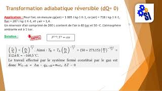 Transformation adiabatique réversible avec application [upl. by Eneleahs]