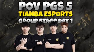 PGS 5  POV TIANBA ESPORTS GROUP STAGE DAY 1 [upl. by Ellehsyt]