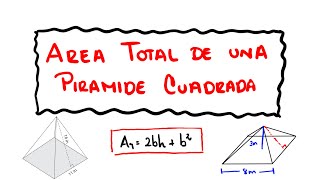 Area total de una Piramide Cuadrada  4 ejemplos [upl. by Odlaniger]