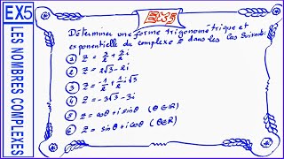 LES NOMBRES COMPLEXES EX5 solution détaillée avec rappel du cours durant la solution [upl. by Veradia]