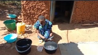 African cooking video  Arrowroots for breakfast in the village [upl. by Truscott]