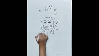 Sun drawing 🌞 art paintingeasydrawing paintingstyles howtodraw sketch [upl. by Rea215]