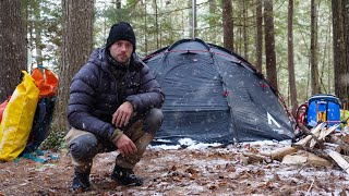 Camping and Canoeing in Rain and Snow testing new gear [upl. by Carlene710]