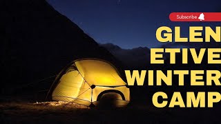 Wild camping Scotland A winter camp in Glen Etive Camping in the rain [upl. by Joachima]