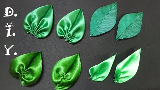 DIY Satin Ribbon Leaves  Tutorial  MyInDulzens [upl. by Johnstone]