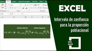 Como hacer un intervalo de confianza para una proporción con excel [upl. by Romilly654]