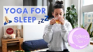 BEDTIME YOGA  YOGA FOR GREAT SLEEP WITH MY SLEEPY TEA  WELL WITH HELS [upl. by Noiraa]