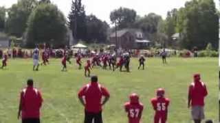 BYC Raiders vs YorkTowne Youth Football Game 2010 3 Trenis Brown Jr 2nd Year 9 year old QB [upl. by Fransen]