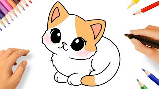 COMMENT DESSINER UN CHATON MIGNON FACILEMENT 🐱💟 [upl. by Nogem]