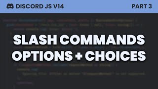 Slash Command Options and Choices Discordjs v14 [upl. by Huberman154]