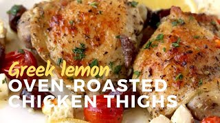 GreekStyle Dinner Oven Roasted Lemon Chicken Recipe [upl. by Pedrick934]