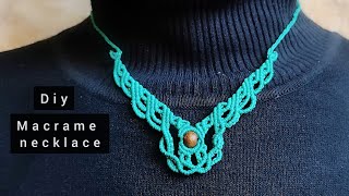 macrame necklace tutorialDiymacrame knots for jewelry [upl. by Hall]