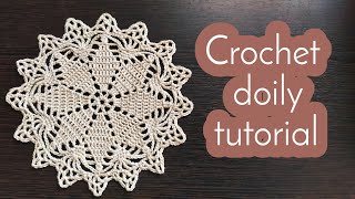 CROCHET Doily Tutorial  12 rounds [upl. by Rexanna]