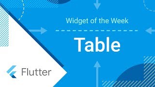 Table Flutter Widget of the Week [upl. by Behlau498]