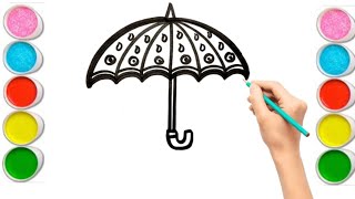 Umbrella drawing easy and simple for kids [upl. by Zildjian]