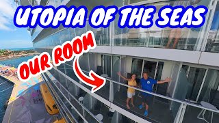 Utopia of the Seas Ocean View Balcony Room Tour 9700 [upl. by Eiuqram913]