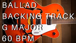 Ballad Guitar Backing Track  G Major 60 Bpm [upl. by Yanahc132]