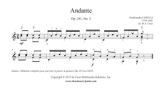 Carulli  Andante in C Major Op 241 No 2 [upl. by Torrey]