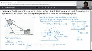 Problem 3 FrictionEngineering Mechanics [upl. by Eelnodnarb404]