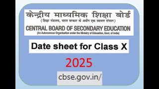 CBSE Class 10 Date Sheet 2025 Official from CBSE website Class 10 Exams 2025 FocusEducation432 [upl. by Largent]