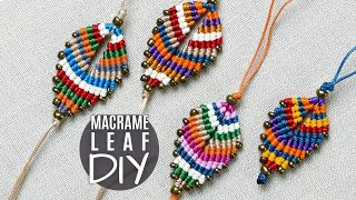 Multicolored Macrame Leaf DIY Bracelet Keychain Earrings [upl. by Errot]