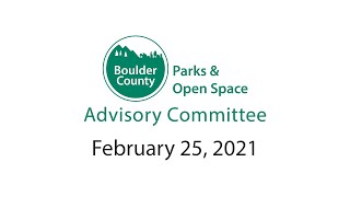 Parks amp Open Space Advisory Committee POSAC Meeting Feb 25 2021 [upl. by Chad]