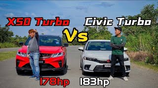 Honda Civic fe 15 turbo Vs X50 Turbo episode44 [upl. by Ahcsat]