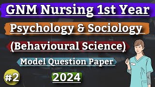 Psychology and sociology Model Question 2024  Gnm Nursing 1st Year [upl. by Lebazi]