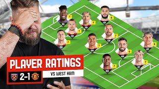 Missed Chances AGAIN In Erik Ten Hags LAST Game PLAYER RATINGS West Ham 21 Man United [upl. by Rhoda]