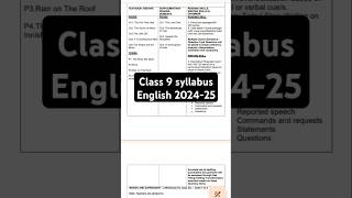 Class 9 english syllabus 202425 । Class 9 english grammar 202425 । Class 9 english mid term paper [upl. by Uel]