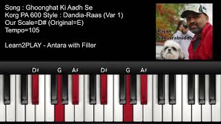 Ghunghat Ki Aad Se Dilbar  Piano Tutorial  Slow Play  EZ Piano  Lighted Keys  Notes  Notation [upl. by Ettelimay]