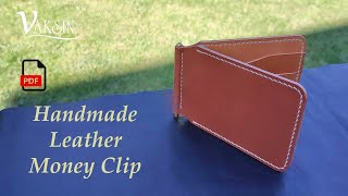 Making Amazing Leather Money Clip Wallet  PDF pattern  DIY  4K [upl. by Glaudia]