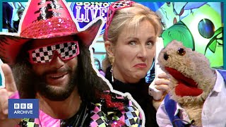 1992 MACHO MAN RANDY SAVAGE on GOING LIVE  Classic Childrens Television  BBC Archive [upl. by Maude492]