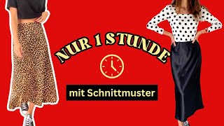 Satinrock nähen  Maxi Bias Skirt Anleitung  für Anfänger [upl. by Qirat]