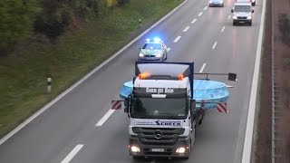 FuStW Autobahnpolizei sichert Schwertransport auf A3  Regensburg ab [upl. by Kirred207]