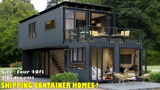 Shipping Container House  Modern 2Storey Container House With Relaxing Chairs On The Balcony [upl. by Charita]