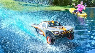 HUGE RC CAR DRIVES ON WATER [upl. by Finer118]