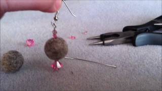 Tutorial easy felt amp crystal earrings [upl. by Akym]