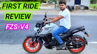 New Yamaha FZS V4 Ice Fluo 2024 First Ride Review [upl. by Ymmor]